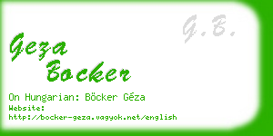 geza bocker business card